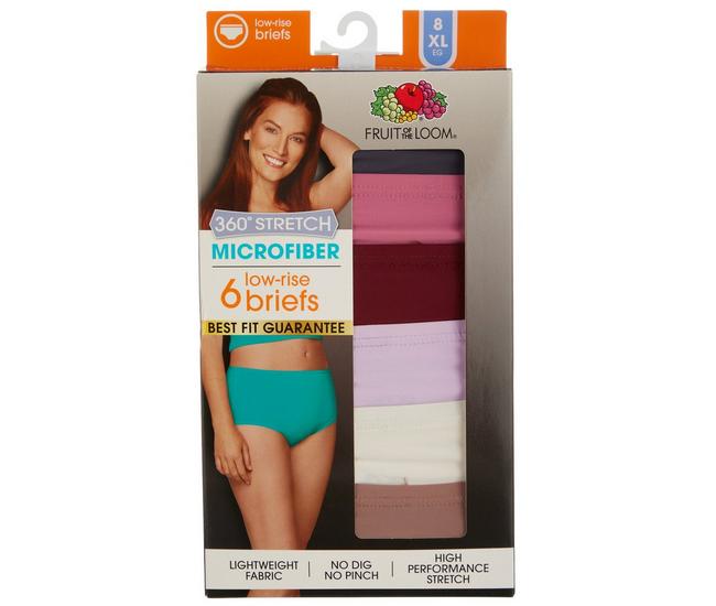 Fruit Of The Loom Women's 6 Pack Cotton Brief Panties, Assorted, 6 :  : Clothing, Shoes & Accessories