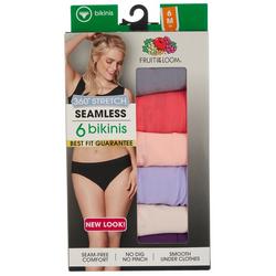 Womens 6 Pk. Solid Seamless Bikini Briefs
