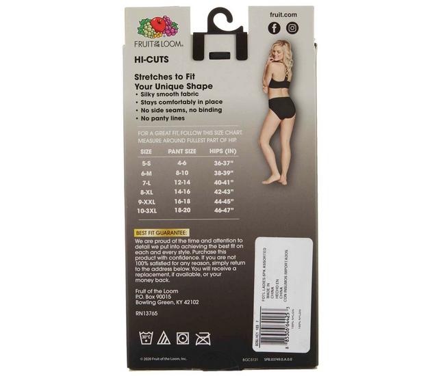Fit for Me by Fruit of the Loom Women's Plus Size Brief Underwear, 6 Pack