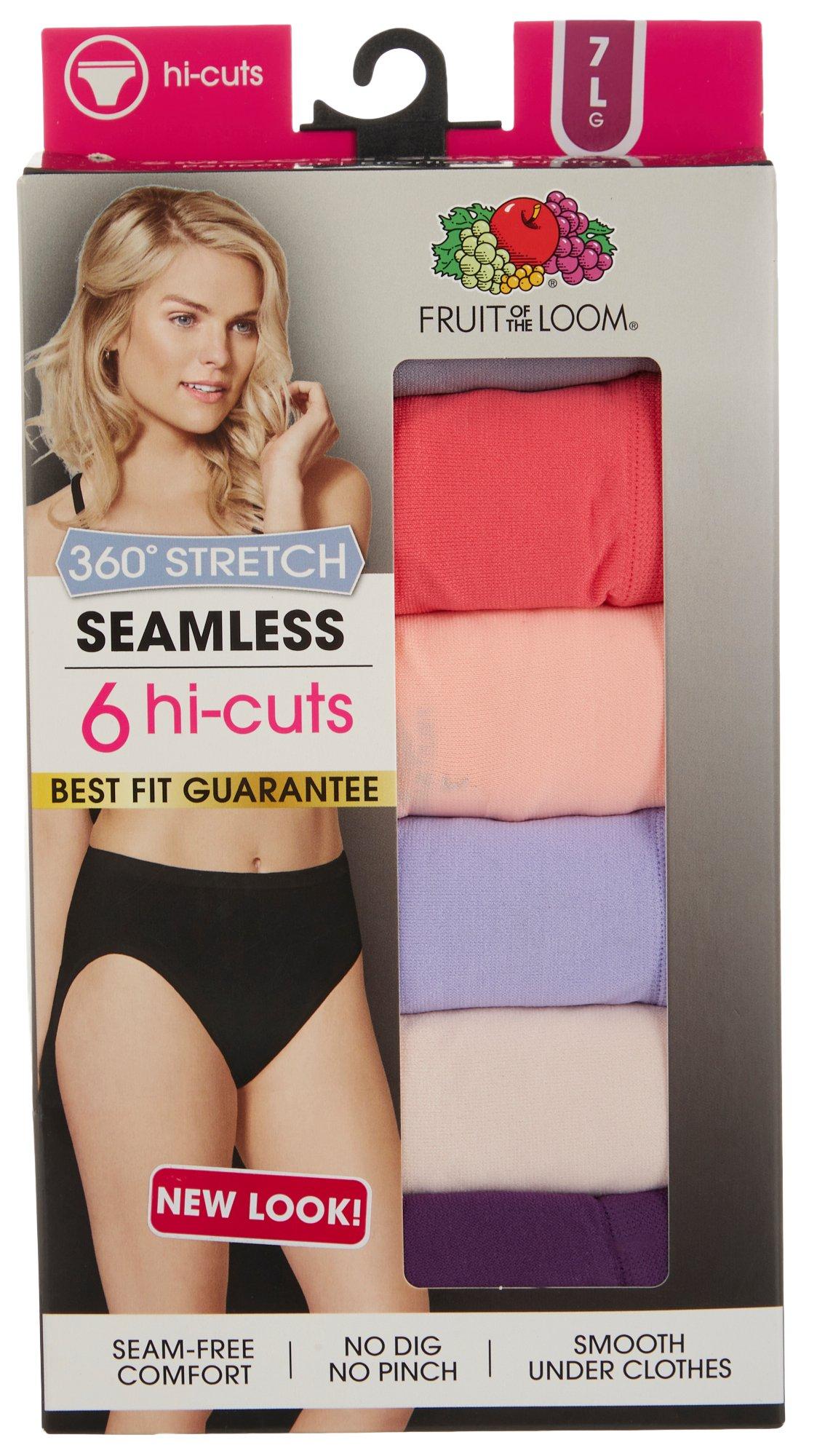 Fit for Me by Fruit of the Loom Women's Plus Size Hi-Cut Underwear, 6 Pack  