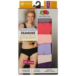 Fruit of the Loom Womens 6 Pk. Solid Seamless Hipsters