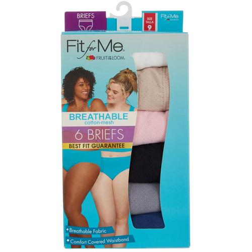 Fruit of the Loom Womens 6-pk. Fit for Me Cotton-Mesh Briefs