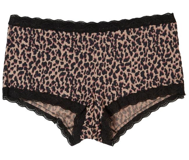 Maidenform Animal Print Lace Trim Boyshort Panties 40760