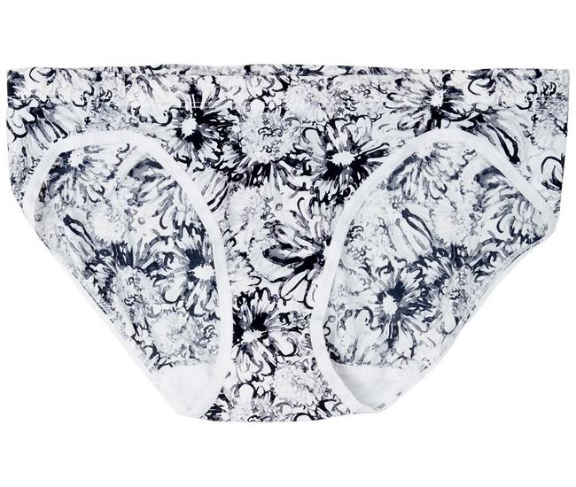 Cotton Bikini Panty - White floral