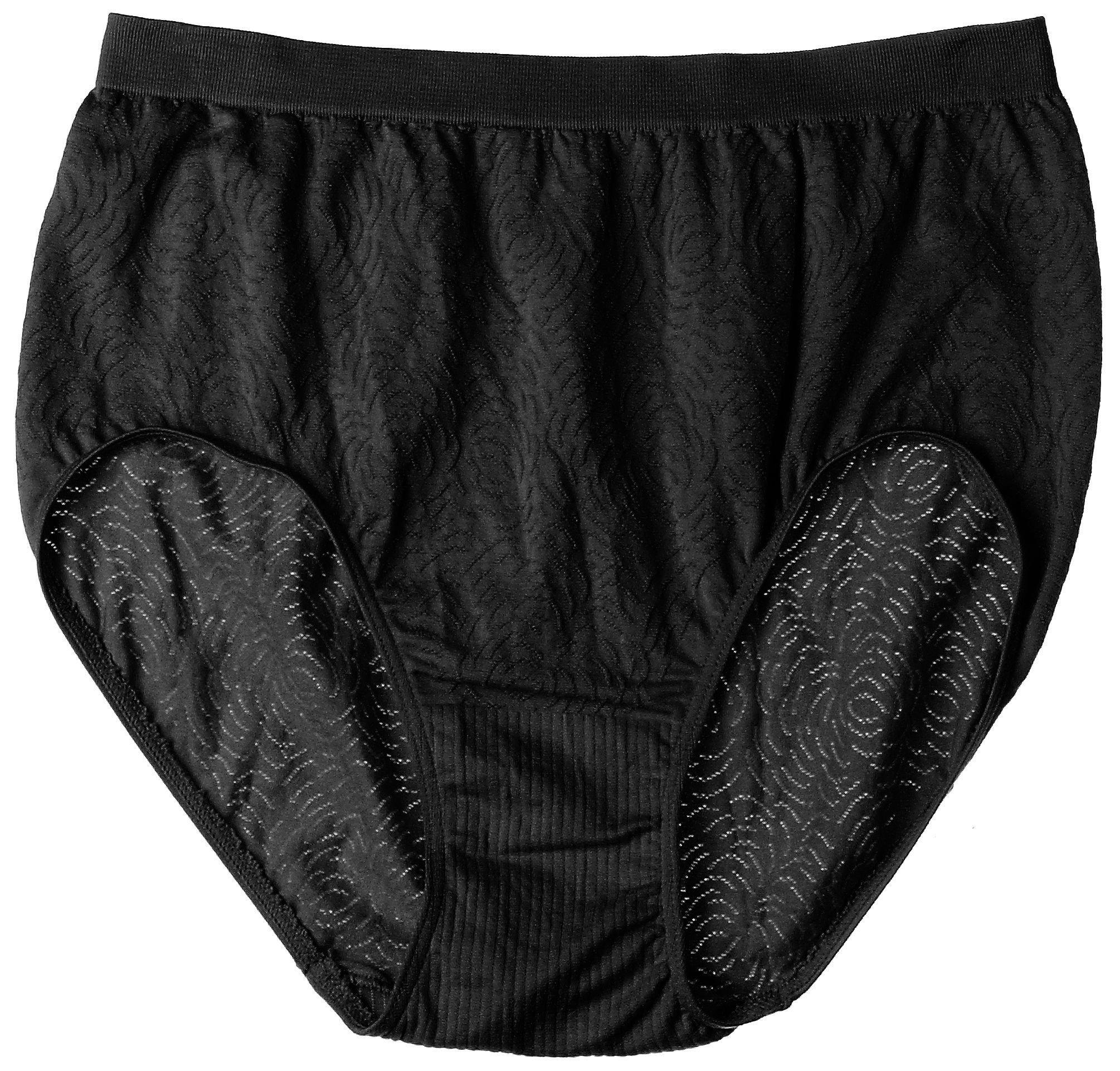 Women's Bali 803J Comfort Revolution Microfiber Brief Panty (Light Beige  Damask 8/9)