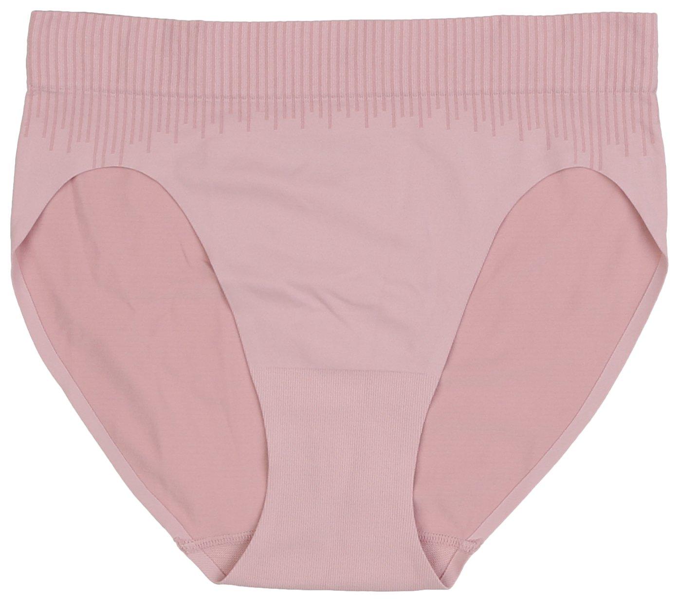 Bali 3-Pair Womens Seamless Hi-Cut Underwear Panties Stretch Nylon ~ 8/9