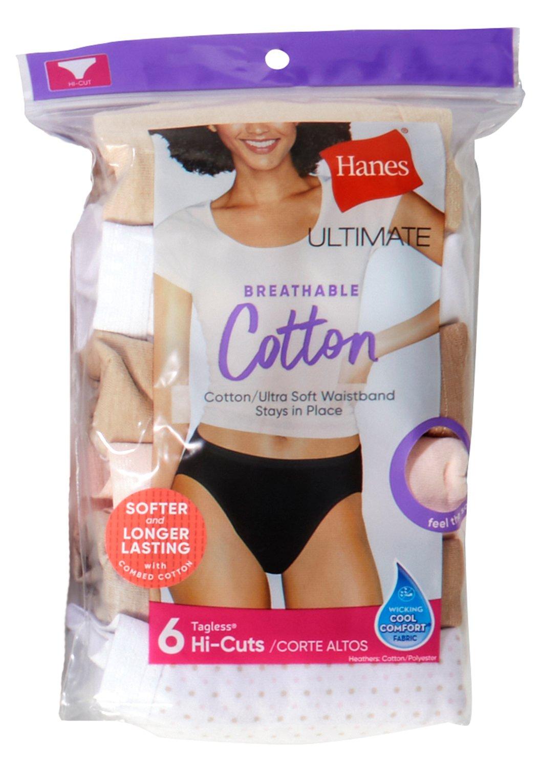 Hanes 6-pk. Cool Comfort High-Cut Cotton Panties