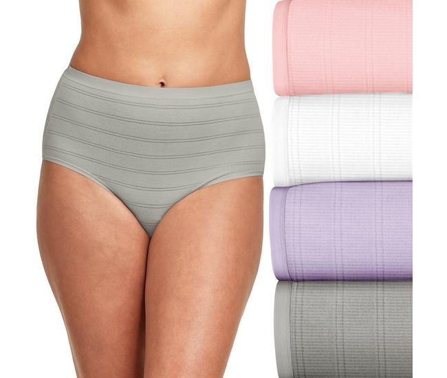 Hanes Ultimate Women's Comfort Cotton Hipster Panties 5-Pack, White/Blue  Grey Assorted, 7 at  Women's Clothing store