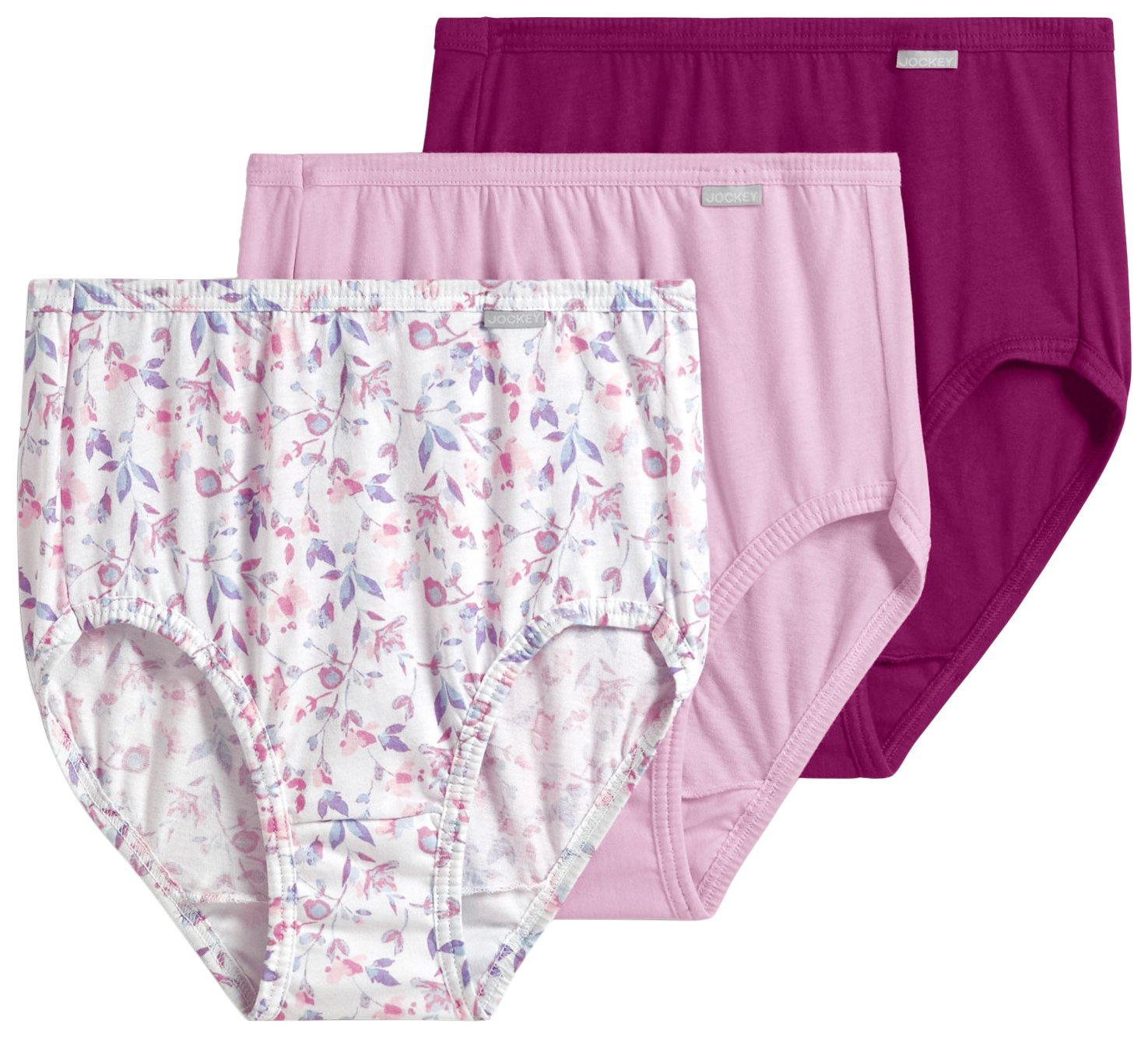 Jockey Elance Cotton French Cut Underwear 3-pk 1541, Extended Sizes in  Purple