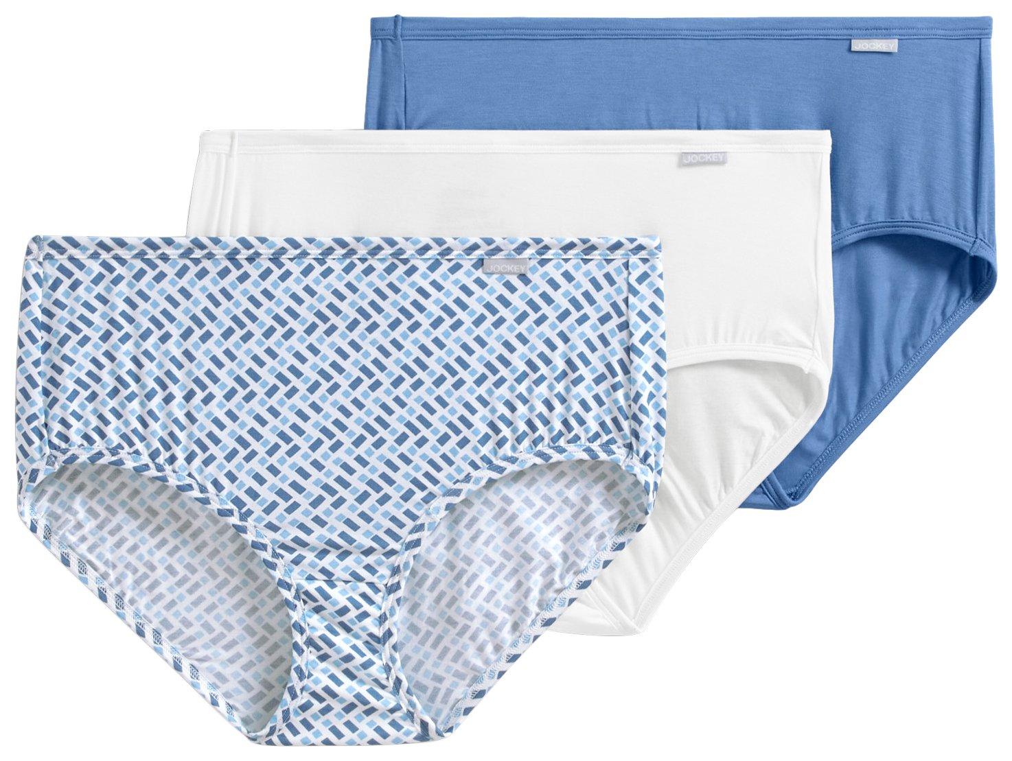 Women's Jockey® Elance Breathe 3-pack Pointelle Briefs Panty Set 1542, Size:  11, White - Yahoo Shopping