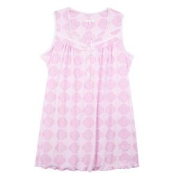 Plus 36 in. Floral Lace Cotton Nightgown