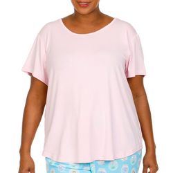 Coral Bay Plus Solid Short Sleeve Pajama Top
