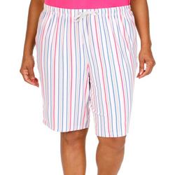 Plus Striped Cooling Sleepwear Pajama Shorts