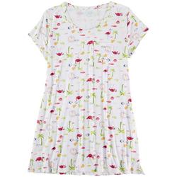 Plus Flamingo Palm Pocket T-Shirt Nightgown