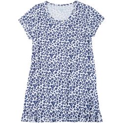 COOL GIRL Plus Leopard Short Sleeve T-Shirt Nightgown