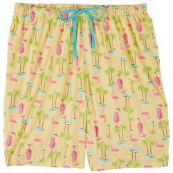 Coral Bay Plus 11 in. Flamingos & Cocktails Pajama Shorts