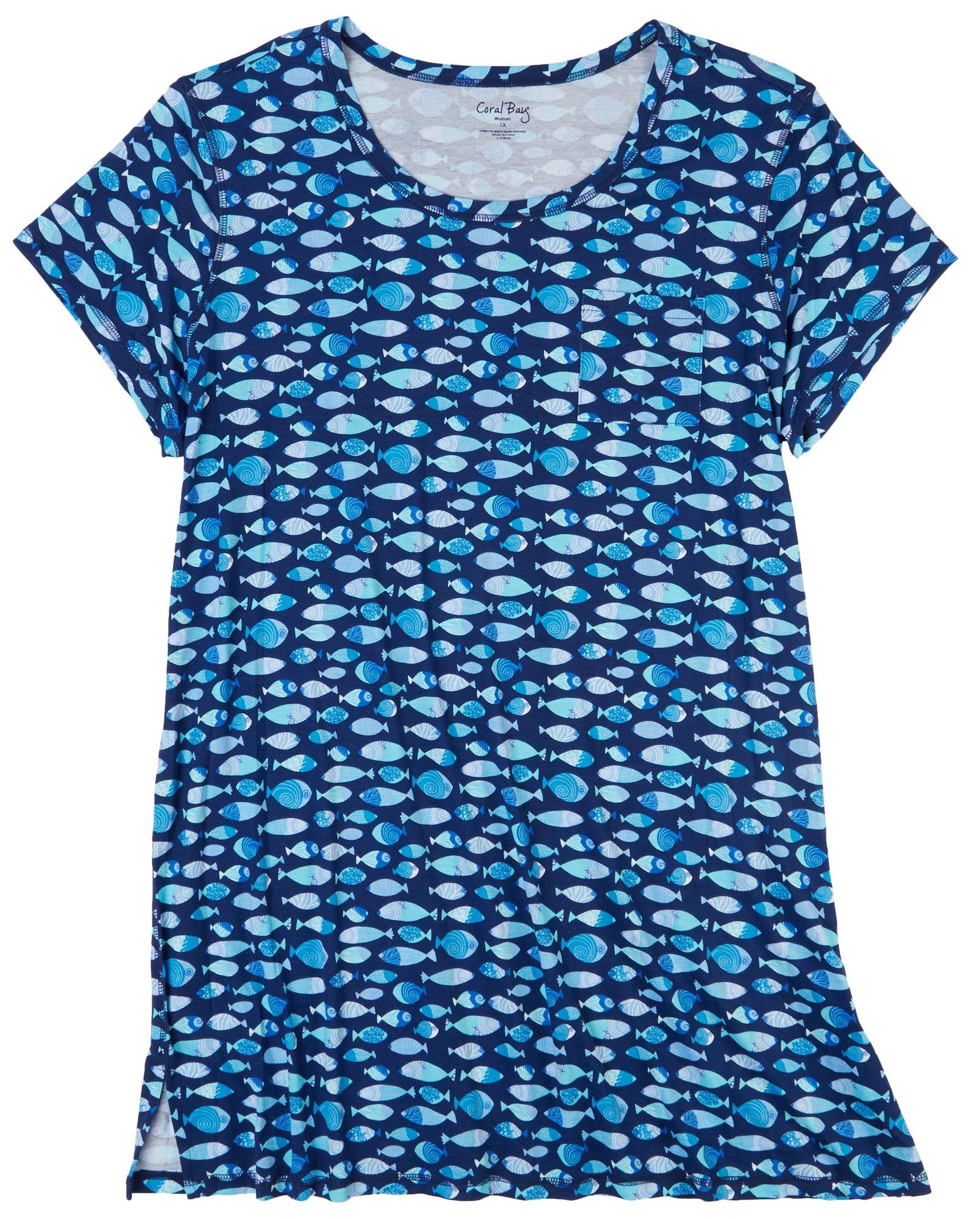 Coral Bay Plus Fish School Short Sleeve Pocket Sleeptee