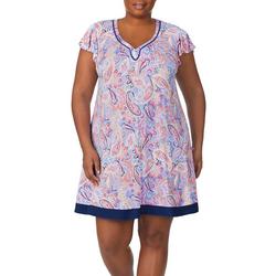 Plus Paisley Flutter Sleeve Nightgown