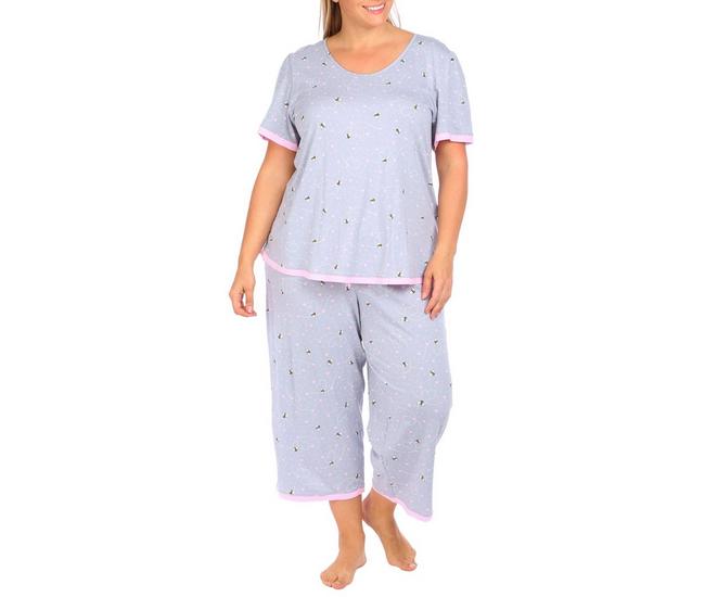 Cuddl Duds Womens Celestial Top & Capri Pajama Set