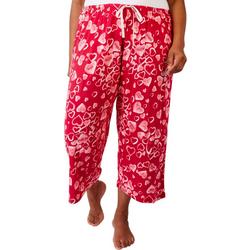 Plus Chatty Candy Print Drawstring Pajama Capri Pants