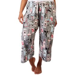 Hue Plus Wine Print Drawstring Pajama Capri Pants