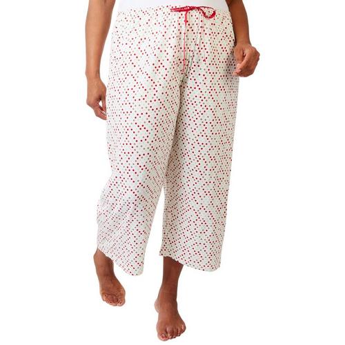 Hue Plus Dot Print Drawstring Pajama Capri Pants