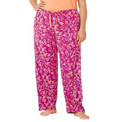 Hue Plus Floral Print Drawstring Pajama Pants