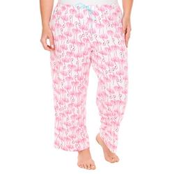 Plus Flamingo Print Pajama Cropped Pants