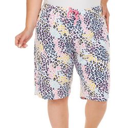 Hue Plus Leopard Print Pajama Drawstring Shorts
