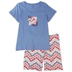 Hue Womens 2-Pc. Flipflops Plus Pajama Top & Shorts Set