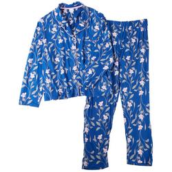 Plus 2-Pc. Button Up Printed Pajama Set