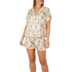 Be Yourself Plus 2 Pc. Tropical Notch Collar Pajama Set