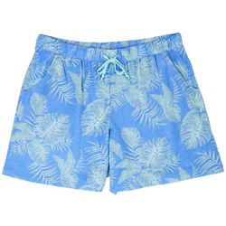 Coral Bay Plus 6 in. Palm Leaf Pajama Shorts