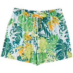 Coral Bay Plus Palm Leaves Pajama Shorts
