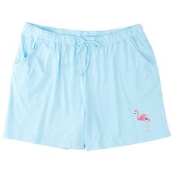 Coral Bay Plus Flamingo Logo Pajama Shorts