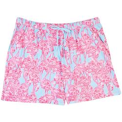 Plus Flamingo Pajama Shorts