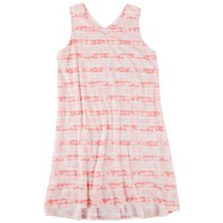 Coral Bay Plus Flamingo Stripe Print Nightgown