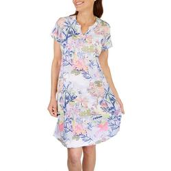 Coral Bay Plus Tropical Short Sleeve Nightgown