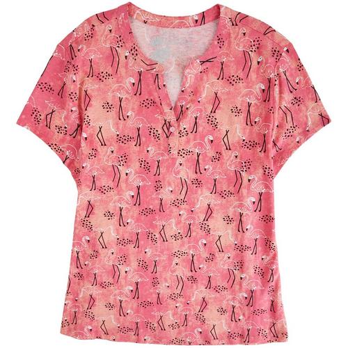 Coral Bay Plus Flamingo Pajama Top