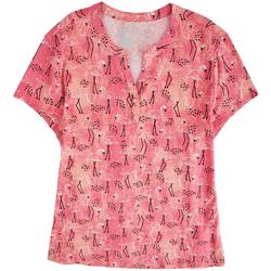 Plus Flamingo Pajama Top
