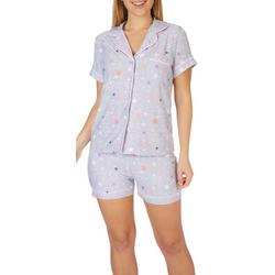 Womens Star Print Pajama Short Set