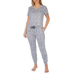 Jaclyn Intimates Womens Cheetah  Print Pajama Pant Set