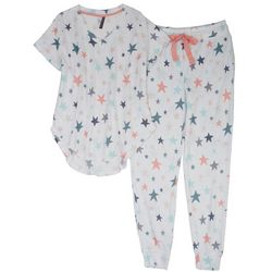 Jaclyn Intimates Womens Star Print Pajama Jogger Set