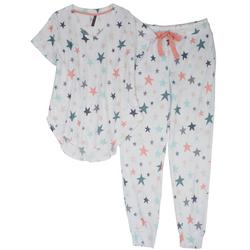 Womens Star Print Pajama Jogger Set