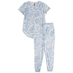 Jaclyn Intimates Womens 2-Pc. Tie-Dye Jogger Pajama Set