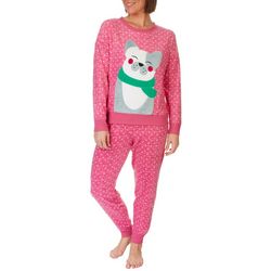 Jaclyn Intimates Womens 2-Pc. Cool Dog Plush Pajama Set