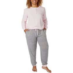 Womens 2-Pc. Long Sleeve Top & Printed Pajama Pant Set