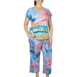 Womens 2-pc. Monet Bridge Pajama Set