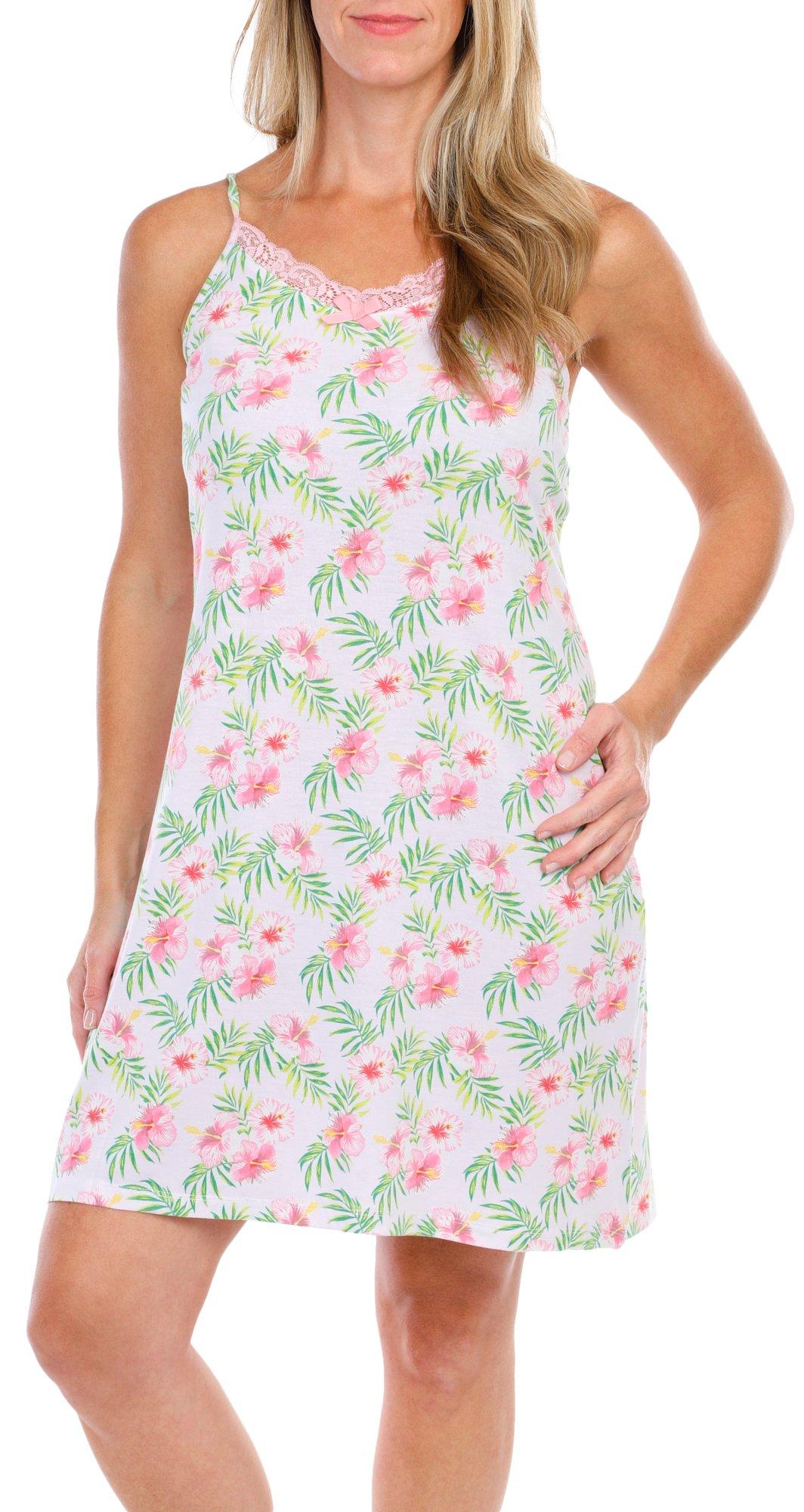 Ink + Ivy Womens Tropical Floral Print Chemise
