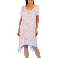 Womens Graphic Print Flutter Sleeve Nightgown